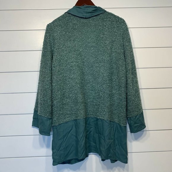SOFT SURROUNDINGS Lg Cardigan Green Viscose Wool - Picture 4 of 10